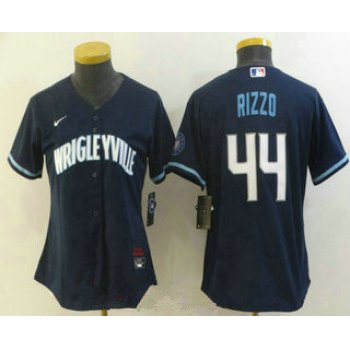 women's chicago cubs #44 anthony rizzo navy blue 2021 city connect stitched mlb cool base nike jersey