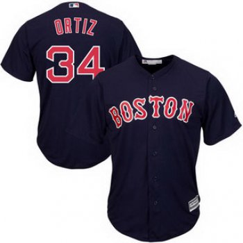 Women's Boston Red Sox #34 David Ortiz Navy Blue Majestic Jersey