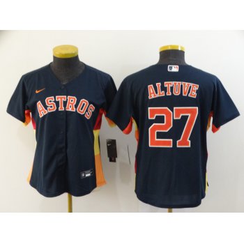Women's Houston Astros #27 Jose Altuve Navy Blue Stitched MLB Cool Base Nike Jersey