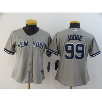 Women's New York Yankees #99 Aaron Judge Gray Stitched MLB Cool Base Nike Jersey