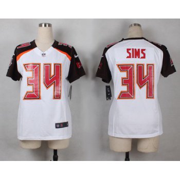 Women's Tampa Bay Buccaneers #34 Charles Sims White Road NFL Nike Game Jersey