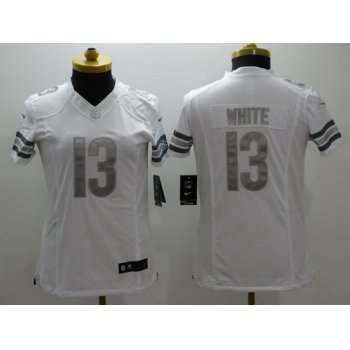 Women's Chicago Bears #13 Kevin White White Platinum NFL Nike Limited Jersey