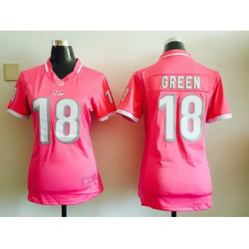 Women's Cincinnati Bengals #18 A.J. Green Pink Bubble Gum 2015 NFL Jersey