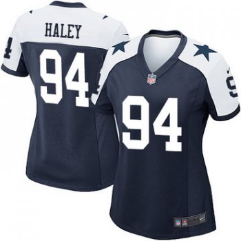 Women's Dallas Cowboys #94 Charles Haley Navy Blue Thanksgiving Retired Player NFL Nike Game Jersey
