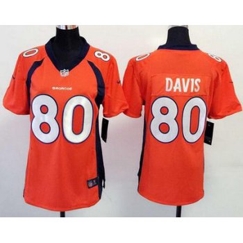 Women's Denver Broncos #80 Vernon Davis Orange Team Color NFL Nike Game Jersey