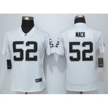 Women's Oakland Raiders #52 Khalil Mack White Road NFL Nike Limited Jersey