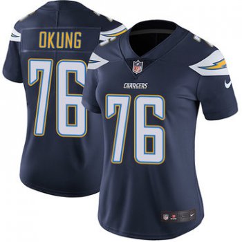 Nike Chargers #76 Russell Okung Navy Blue Team Color Women's Stitched NFL Vapor Untouchable Limited Jersey