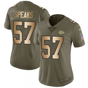 Nike Chiefs #57 Breeland Speaks Olive Gold Women's Stitched NFL Limited 2017 Salute to Service Jersey