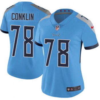 Nike Titans #78 Jack Conklin Light Blue Team Color Women's Stitched NFL Vapor Untouchable Limited Jersey
