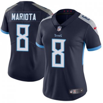 Nike Titans #8 Marcus Mariota Navy Blue Alternate Women's Stitched NFL Vapor Untouchable Limited Jersey