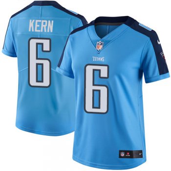 Women's Nike Tennessee Titans #6 Brett Kern Light Blue Stitched NFL Limited Rush Jersey
