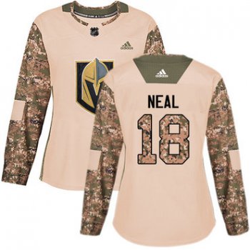 Adidas Vegas Golden Knights #18 James Neal Camo Authentic 2017 Veterans Day Women's Stitched NHL Jersey