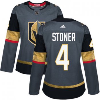 Adidas Vegas Golden Knights #4 Clayton Stoner Grey Home Authentic Women's Stitched NHL Jersey