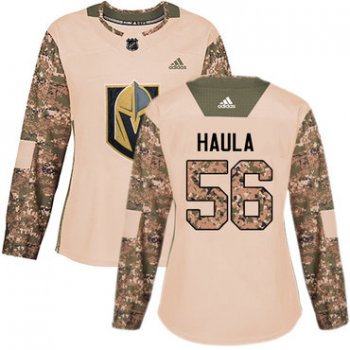 Adidas Vegas Golden Knights #56 Erik Haula Camo Authentic 2017 Veterans Day Women's Stitched NHL Jersey