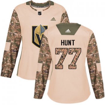 Adidas Vegas Golden Knights #77 Brad Hunt Camo Authentic 2017 Veterans Day Women's Stitched NHL Jersey