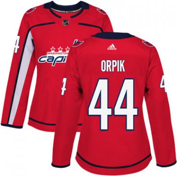 Adidas Washington Capitals #44 Brooks Orpik Red Home Authentic Women's Stitched NHL Jersey