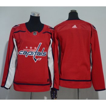 Adidas Washington Capitals Blank Red Home Authentic Women's Stitched NHL Jersey