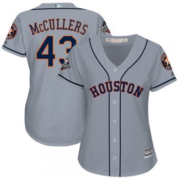 Astros #43 Lance McCullers Grey Road 2019 World Series Bound Women's Stitched Baseball Jersey