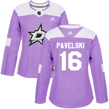 Dallas Stars #16 Joe Pavelski Purple Authentic Fights Cancer Women's Stitched Hockey Jersey