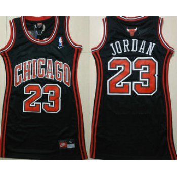 Women's Chicago Bulls #23 Michael Jordan Black Dress Jersey