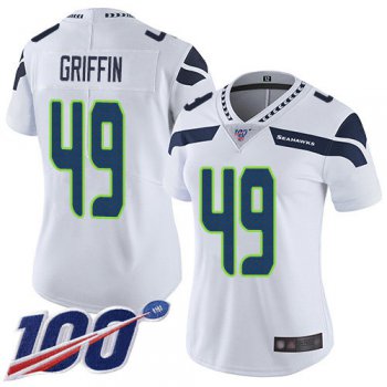 Seahawks #49 Shaquem Griffin White Women's Stitched Football 100th Season Vapor Limited Jersey