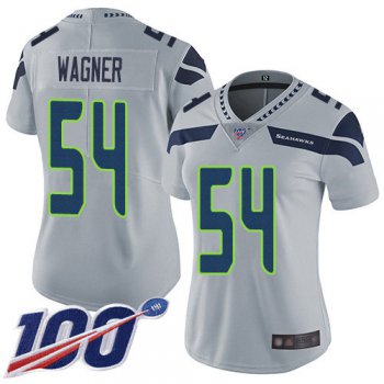 Seahawks #54 Bobby Wagner Grey Alternate Women's Stitched Football 100th Season Vapor Limited Jersey