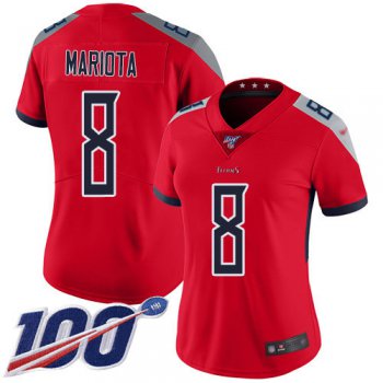 Titans #8 Marcus Mariota Red Women's Stitched Football Limited Inverted Legend 100th Season Jersey