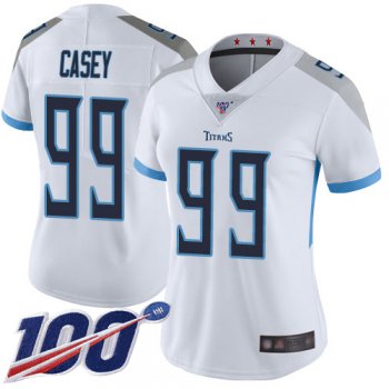 Titans #99 Jurrell Casey White Women's Stitched Football 100th Season Vapor Limited Jersey