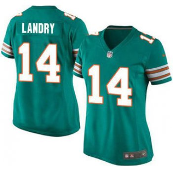 Women's Miami Dolphins #14 Jarvis Landry Aqua Green Alternate 2015 NFL Nike Game Jersey