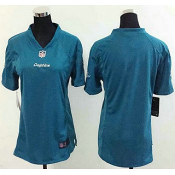 Women's Miami Dolphins Blank Aqua Green Team Color NFL Nike Game Jersey