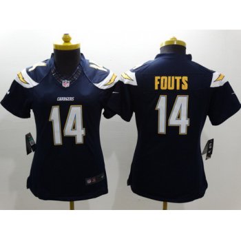Nike San Diego Chargers #14 Dan Fouts 2013 Navy Blue Limited Womens Jersey