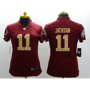 Nike Washington Redskins #11 DeSean Jackson Red With Gold Limited Womens Jersey