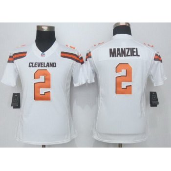 Women's Cleveland Browns #2 Johnny Manziel 2015 Nike White Limited Jersey
