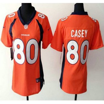 Women's Denver Broncos #80 James Casey 2013 Nike Orange Game Jersey