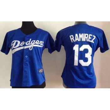 Women's Los Angeles Dodgers #13 Hanley Ramirez Blue Jersey
