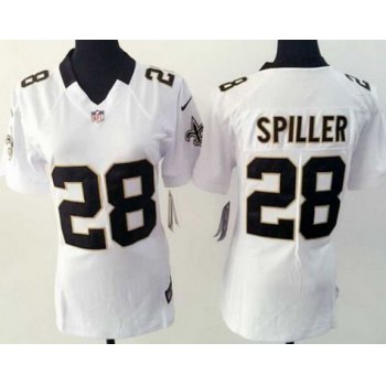Women's New Orleans Saints #28 C.J. Spiller Nike White Game Jersey