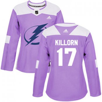 Adidas Tampa Bay Lightning #17 Alex Killorn Purple Authentic Fights Cancer Women's Stitched NHL Jersey
