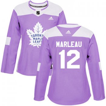 Adidas Toronto Maple Leafs #12 Patrick Marleau Purple Authentic Fights Cancer Women's Stitched NHL Jersey