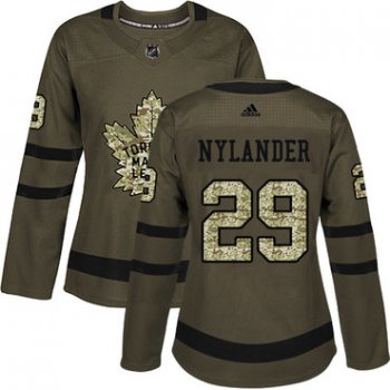 Adidas Toronto Maple Leafs #29 William Nylander Green Salute to Service Women's Stitched NHL Jersey