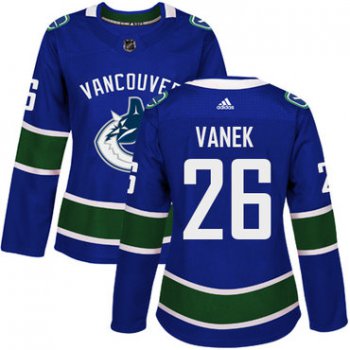 Adidas Vancouver Canucks #26 Thomas Vanek Blue Home Authentic Women's Stitched NHL Jersey