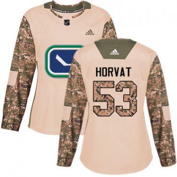 Adidas Vancouver Canucks #53 Bo Horvat Camo Authentic 2017 Veterans Day Women's Stitched NHL Jersey