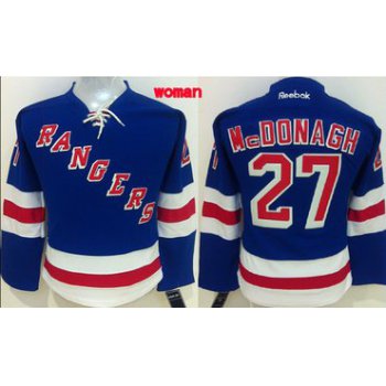 New York Rangers #27 Ryan Mcdonagh Light Blue Womens Jersey
