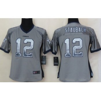 Nike Dallas Cowboys #12 Roger Staubach Drift Fashion Gray Womens Jersey