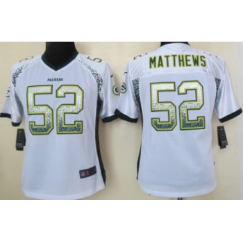 Nike Green Bay Packers #52 Clay Matthews Drift Fashion White Womens Jersey