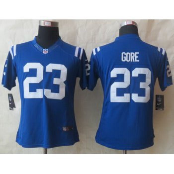 Nike Indianapolis Colts #23 Frank Gore Blue Limited Womens Jersey