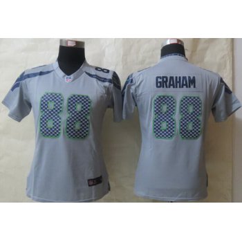Nike Seattle Seahawks #88 Jimmy Graham Gray Limited Womens Jersey