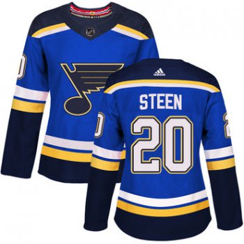 Adidas St.Louis Blues #20 Alexander Steen Blue Home Authentic Women's Stitched NHL Jersey