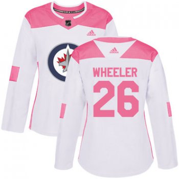 Adidas Winnipeg Jets #26 Blake Wheeler White Pink Authentic Fashion Women's Stitched NHL Jersey