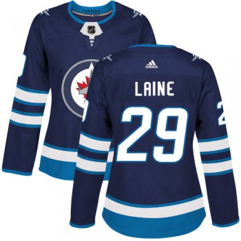 Adidas Winnipeg Jets #29 Patrik Laine Navy Blue Home Authentic Women's Stitched NHL Jersey