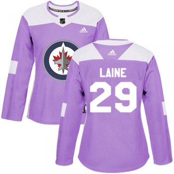Adidas Winnipeg Jets #29 Patrik Laine Purple Authentic Fights Cancer Women's Stitched NHL Jersey